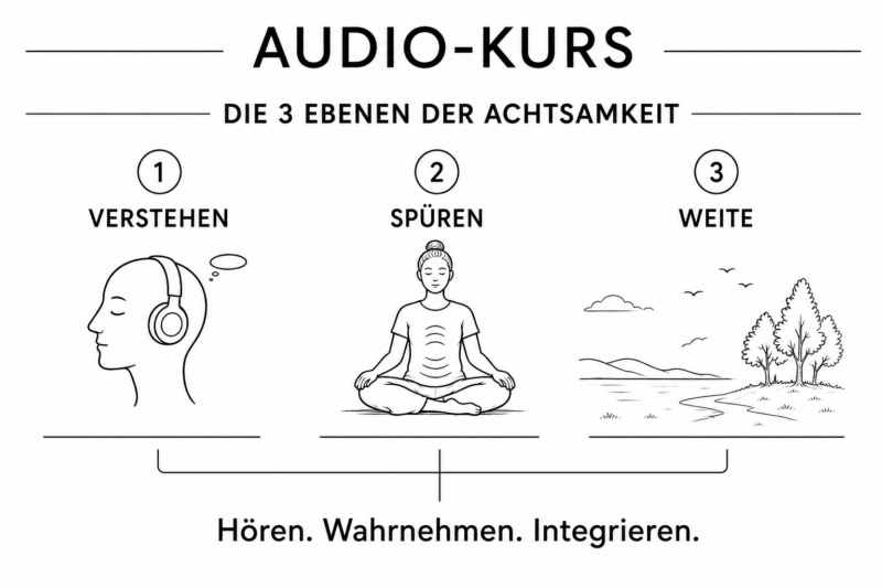 Audio-Kurs:         Die 3 Ebenen der Achtsamkeit